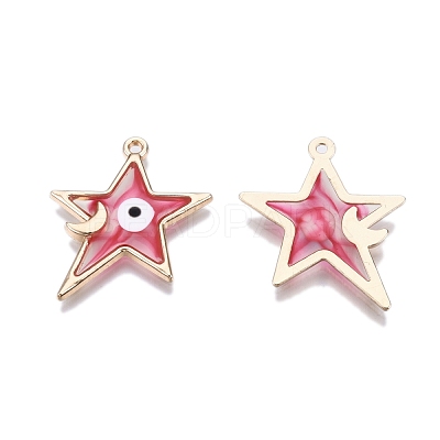 Alloy Enamel Pendants ENAM-F143-04-G-1