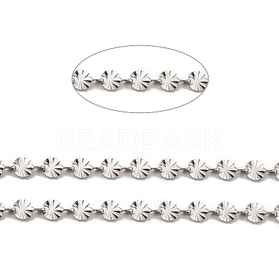 Tarnish Resistant 304 Stainless Steel Flower Link Chains STAS-B041-08P-1