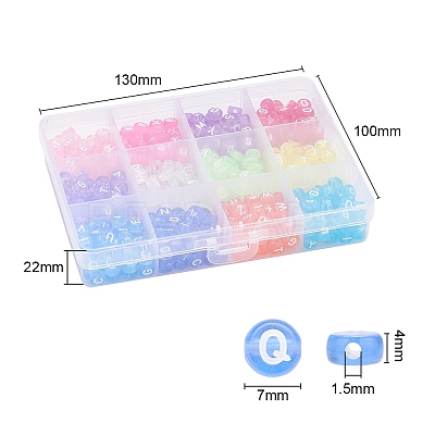 600Pcs 12 Colors Transparent Acrylic Beads TACR-YW0001-34-1