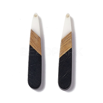 Opaque Resin & Walnut Wood Pendants RESI-M027-12D-1