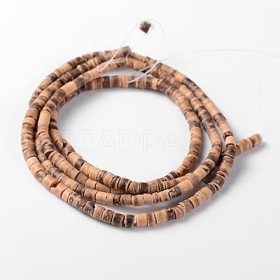 Natural Coconut Column Bead Strands X-COCB-O001-14-1