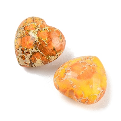 Dyed Natural Imperial Jasper Heart Palm Stone G-Q021-03E-1