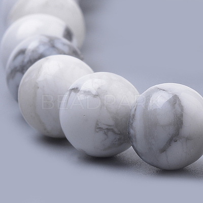 Natural Howlite Beads Strands X-G-S259-47-10mm-1