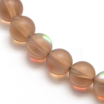 Synthetic Moonstone Beads Strands G-F142-10mm-04-1