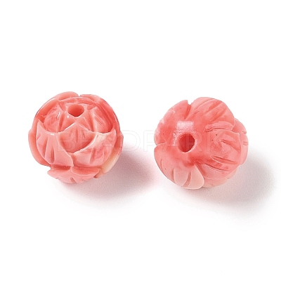 Synthetic Shell Dyed Carved Beads SHEL-H005-21-1