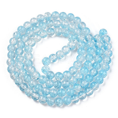Transparent Crackle Baking Paint Glass Beads X1-DGLA-T003-01B-06-1
