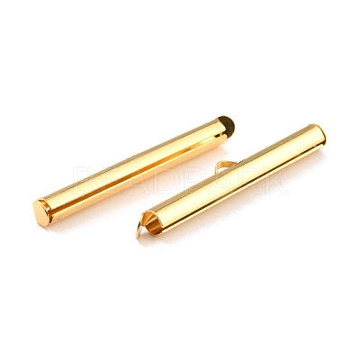 304 Stainless Steel Slide On End Clasp Tubes X-STAS-C044-08E-G-1