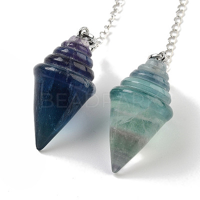 Natural Fluorite Pointed Dowsing Pendulums G-K338-13P-05-1
