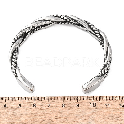 Retro 316 Surgical Stainless Steel Cuff Bangles BJEW-C142-14E-AS-1