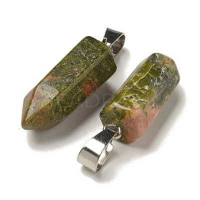 Natural Unakite Pendants G-Z067-07P-20-1