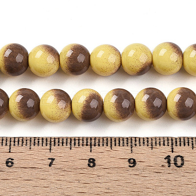 Baking Paint Glass Beads Strands DGLA-N012-8mm-09-1