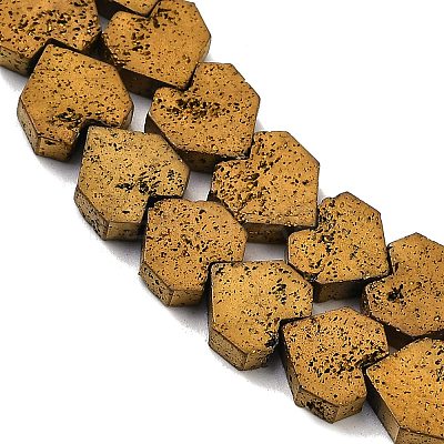Electroplated Natural Lava Rock Beads Strands G-K388-04B-02-1