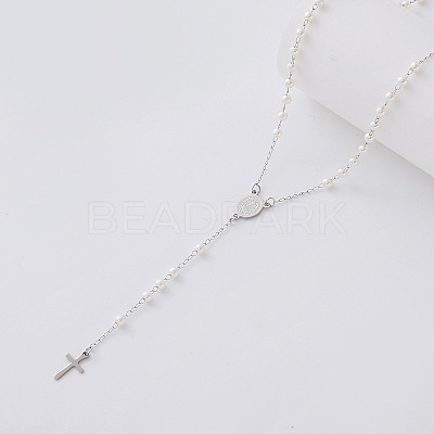 Vintage Imitation Pearl Rosary Bead Necklaces DK4661-2-1