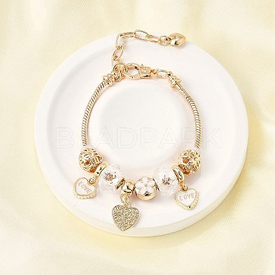 Alloy Enamel European Beads Charm Bracelets BJEW-F495-03G-1