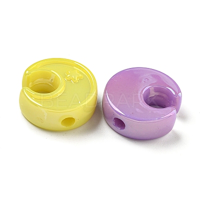 UV Plating Iridescent Acrylic Beads OACR-G039-05-1