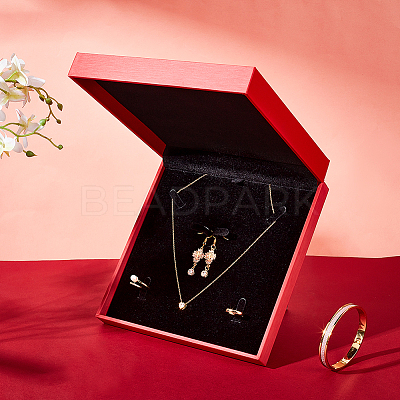 Square PU Leather with Lint Jewelry Storage Box AJEW-WH0505-86B-01-1