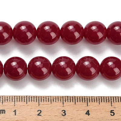 Lab Grown Red Corundum Beads Strands G-L634-B03-10mm-1