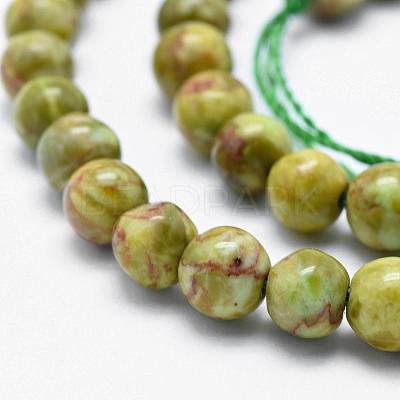 Natural Marble Beads Strands G-K211-6mm-F-1