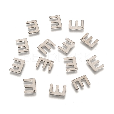 Tarnish Resistant 304 Stainless Steel Letter Charms X-STAS-O072-E-1
