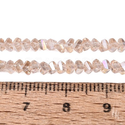 Electroplate Transparent Glass Beads Strands EGLA-Q139-01A-A02-1