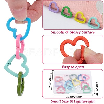 28Pcs 14 Colors Zinc Alloy Spring Gate Rings FIND-SP0002-61-1