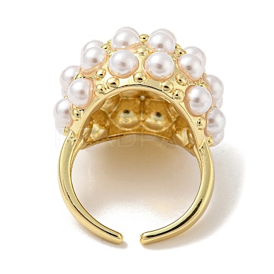 Rack Plating Brass Open Cuff Ring for Women RJEW-F157-01G-1