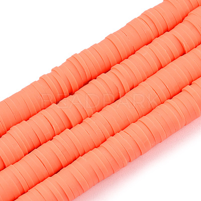Handmade Polymer Clay Beads Strands CLAY-R089-6mm-064-1