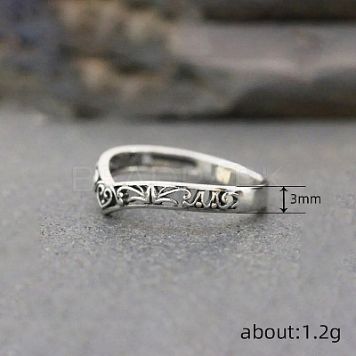 Hollow Out V-Shaped Heart Pattern Brass Finger Rings FS-WGACF43-04-1