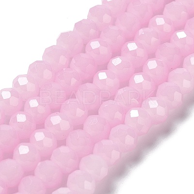 Baking Paint Imitation Jade Glass Bead Strands X-DGLA-A034-J6MM-A26-1