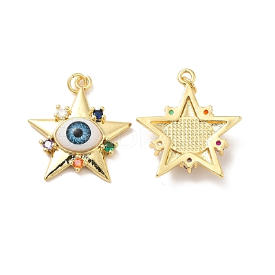 Brass Micro Pave Colorful Cubic Zirconia Pendants ZIRC-E006-05G-03-1