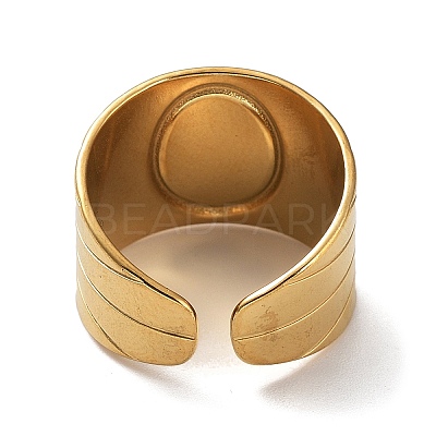 Ion Plating(IP) 304 Stainless Steel Open Cuff Ring Components STAS-M323-61G-1