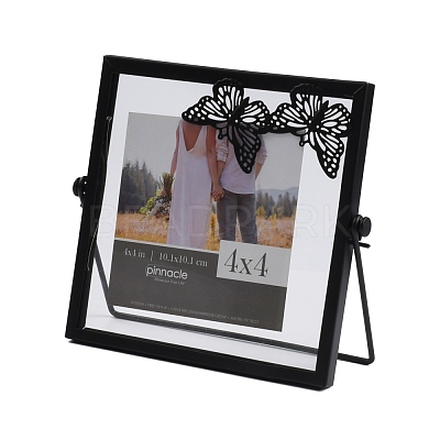 Rectangle with Butterfly Iron Photo Frame AJEW-WH0285-33-1