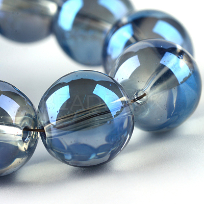Electroplate Glass Beads Strands EGLA-Q062-8mm-A14-1
