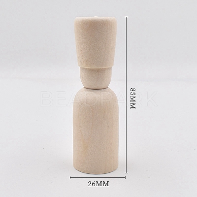 Unfinished Wooden Peg Dolls DOLL-PW0002-019-1