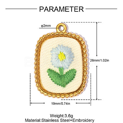 304 Stainless Steel with Cloth Pendants FB-OY001-04G-1