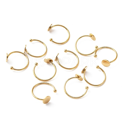 10Pcs 304 Stainless Steel Open Cuff Rings Findings DIY-WH0410-55G-1