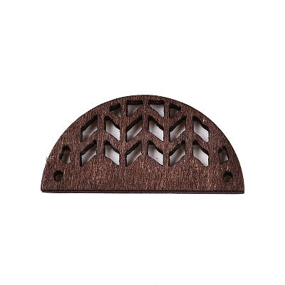 Poplar Wood Laser Cut Half Round Links Connectors WOOD-N016-47-1