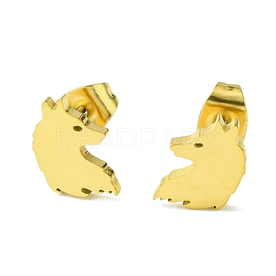 Cute Little Animal Theme 304 Stainless Steel Stud Earrings LS-EJEW-B041-03G-G-1