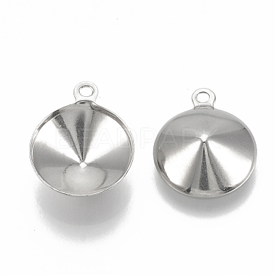 Tarnish Resistant 201 Stainless Steel Pendant Rhinestone Settings STAS-S057-41B-1