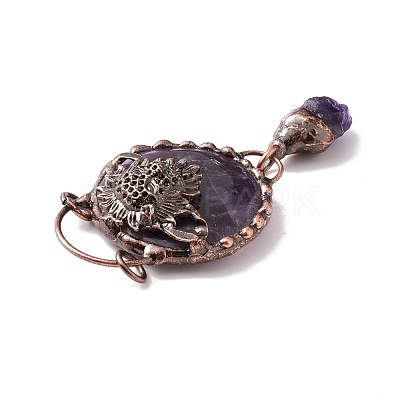 Natural Amethyst Big Pendants G-I324-15R-1