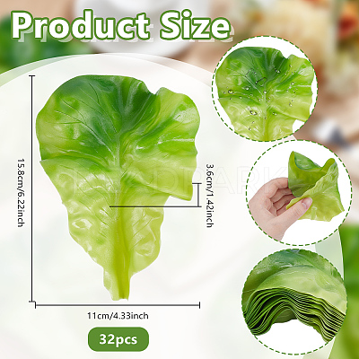 PVC Lettuce Leaf Display Decorations DJEW-WH0042-134-1
