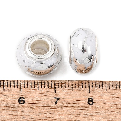 Opaque Resin Rondelle European Beads RESI-Z046-03A-1