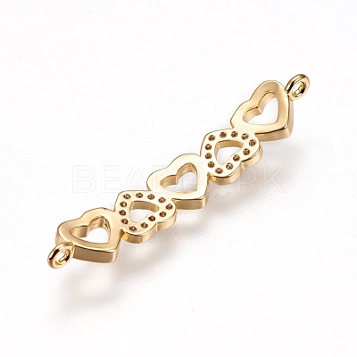 Brass Micro Pave Cubic Zirconia Links ZIRC-F099-06G-1