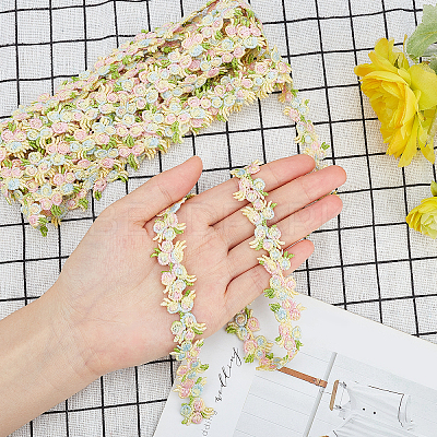 Flower Polyester Trim Ribbon OCOR-GF0001-17E-1