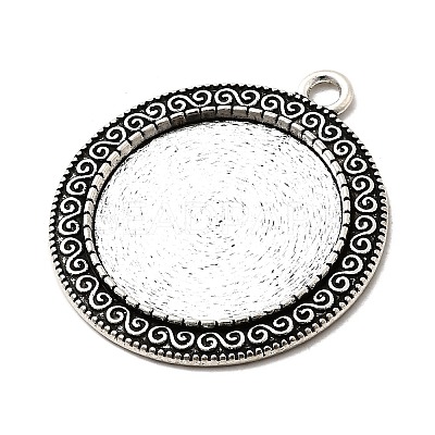 Tibetan Style Zinc Alloy Pendant Cabochon Settings TIBEP-M004-08AS-RS-1