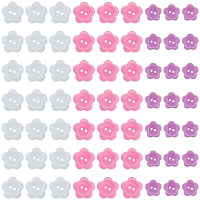 240Pcs 3 Styles Acrylic Sewing Buttons for Costume Design BUTT-DJ0001-11-1