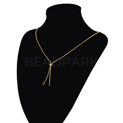 Adjustable 304 Stainless Steel Slider Necklaces NJEW-CJ0001-01G-1