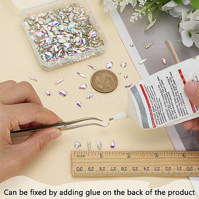 580Pcs 14 Styles Glass Rhinestone Cabochons GGLA-FG0001-06-1