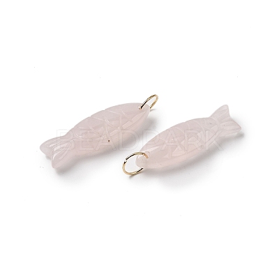 Natural Rose Quartz Carved Pendants G-G314-01G-04-1