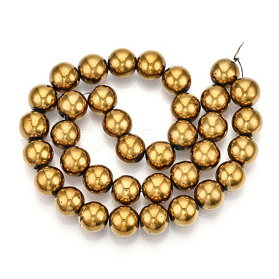 Non-magnetic Synthetic Hematite Beads Strands X-G-S096-12mm-2-1